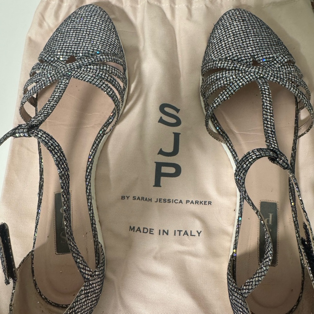 SJP by Sarah Jessica Parker Black and Silver Heels